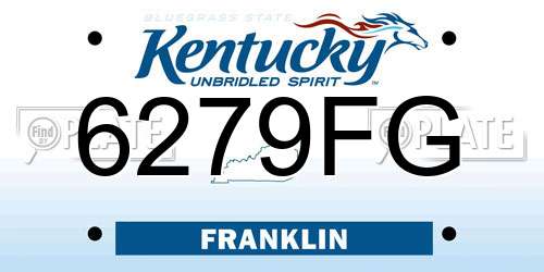 6279FG Kentucky License Plate