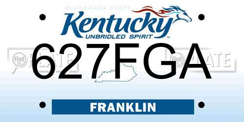 627FGA Kentucky License Plate