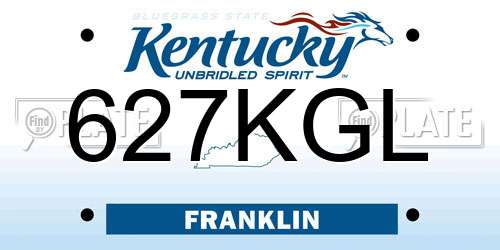 627KGL Kentucky License Plate