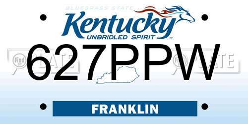 627PPW Kentucky License Plate