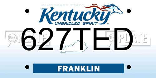 627TED Kentucky License Plate