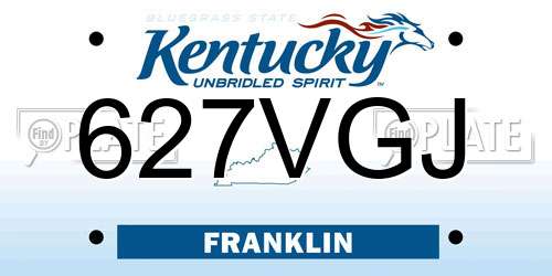 627VGJ Kentucky License Plate