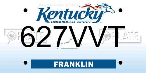 627VVT Kentucky License Plate