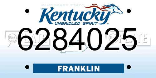 6284025 Kentucky License Plate