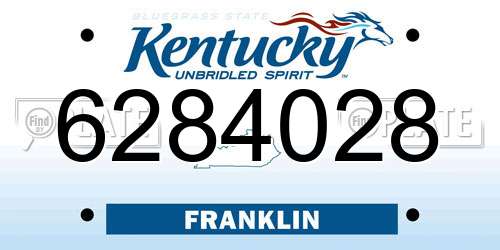 6284028 Kentucky License Plate