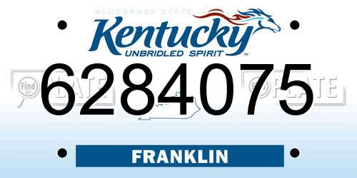 6284075 Kentucky License Plate