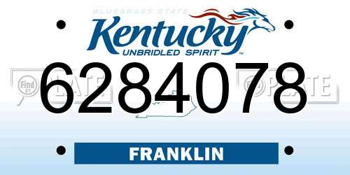 6284078 Kentucky License Plate