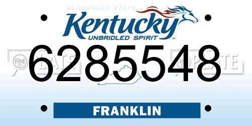 6285548 Kentucky License Plate