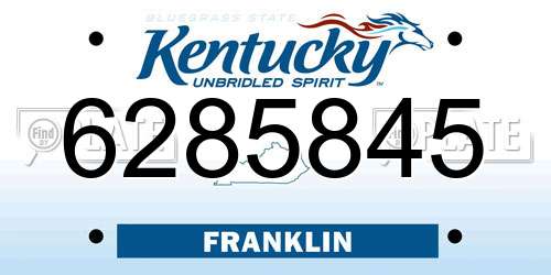 6285845 Kentucky License Plate