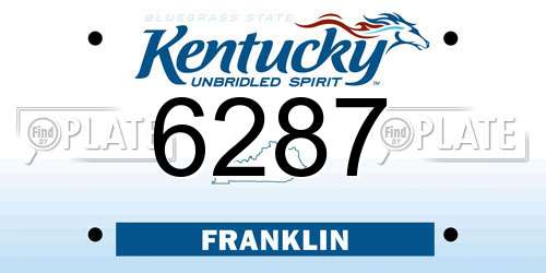 6287 Kentucky License Plate