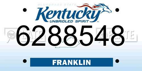 6288548 Kentucky License Plate