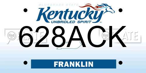 628ACK Kentucky License Plate