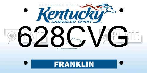 628CVG Kentucky License Plate