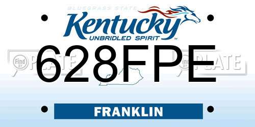 628FPE Kentucky License Plate