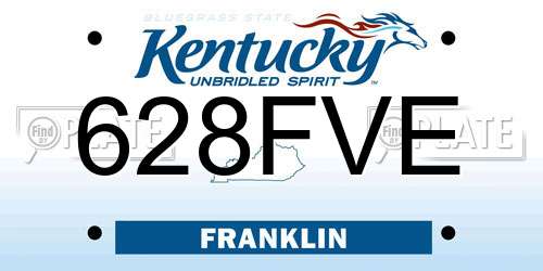628FVE Kentucky License Plate