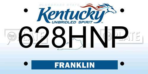 628HNP Kentucky License Plate