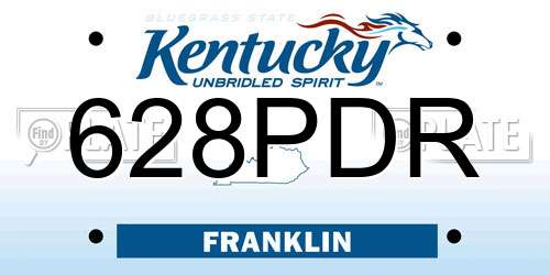 628PDR Kentucky License Plate