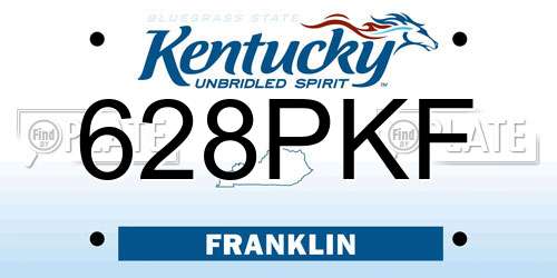 628PKF Kentucky License Plate