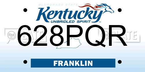 628PQR Kentucky License Plate