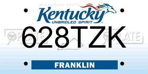 628TZK Kentucky License Plate
