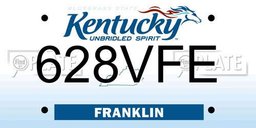 628VFE Kentucky License Plate