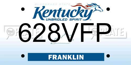 628VFP Kentucky License Plate
