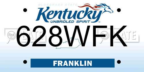 628WFK Kentucky License Plate