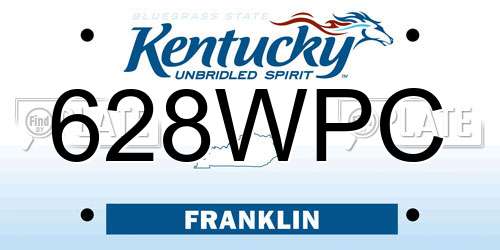 628WPC Kentucky License Plate