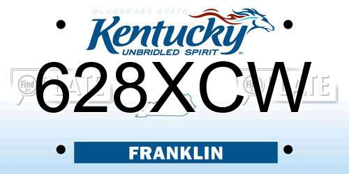 628XCW Kentucky License Plate