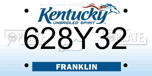 628Y32 Kentucky License Plate