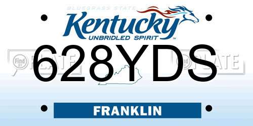 628YDS Kentucky License Plate
