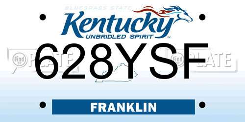 628YSF Kentucky License Plate