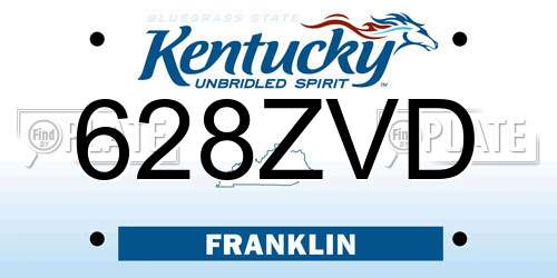 628ZVD Kentucky License Plate