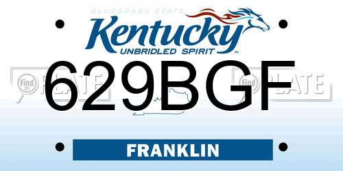 629BGF Kentucky License Plate