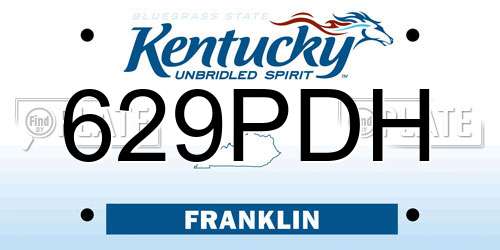 629PDH Kentucky License Plate