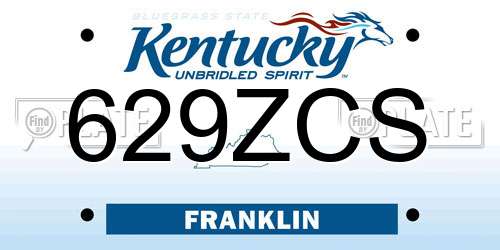 629ZCS Kentucky License Plate
