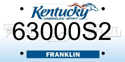 63000S2 Kentucky License Plate