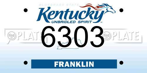 6303 Kentucky License Plate
