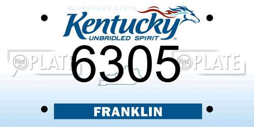 6305 Kentucky License Plate