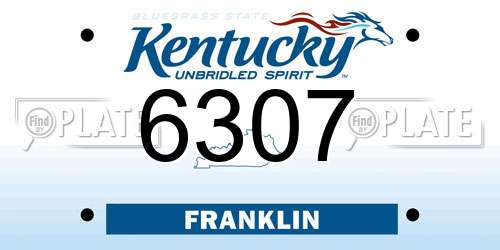 6307 Kentucky License Plate