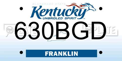 630BGD Kentucky License Plate