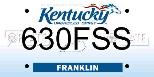 630FSS Kentucky License Plate