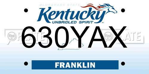 630YAX Kentucky License Plate