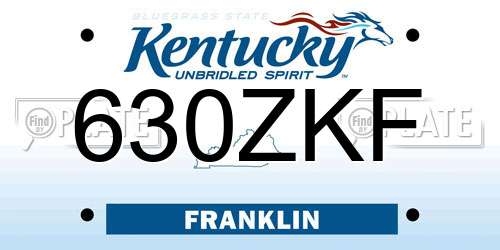 630ZKF Kentucky License Plate