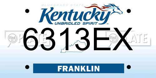 6313EX Kentucky License Plate