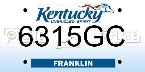 6315GC Kentucky License Plate