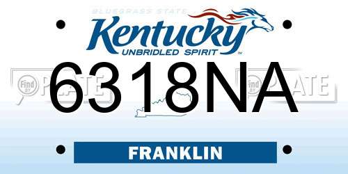 6318NA Kentucky License Plate