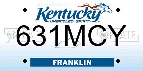 631MCY Kentucky License Plate