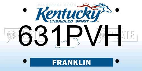 631PVH Kentucky License Plate