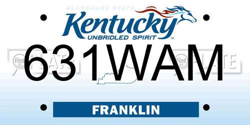 631WAM Kentucky License Plate